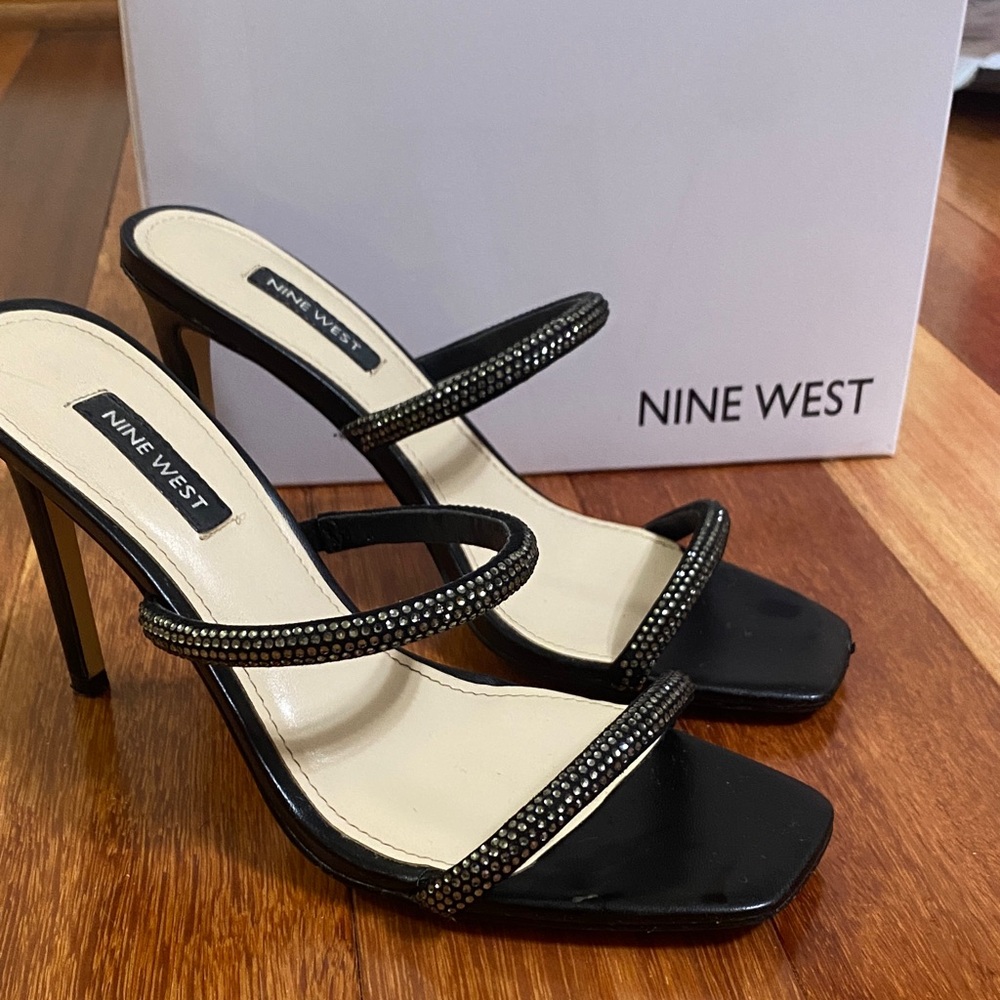 Nine West Black Rhinestone Heels